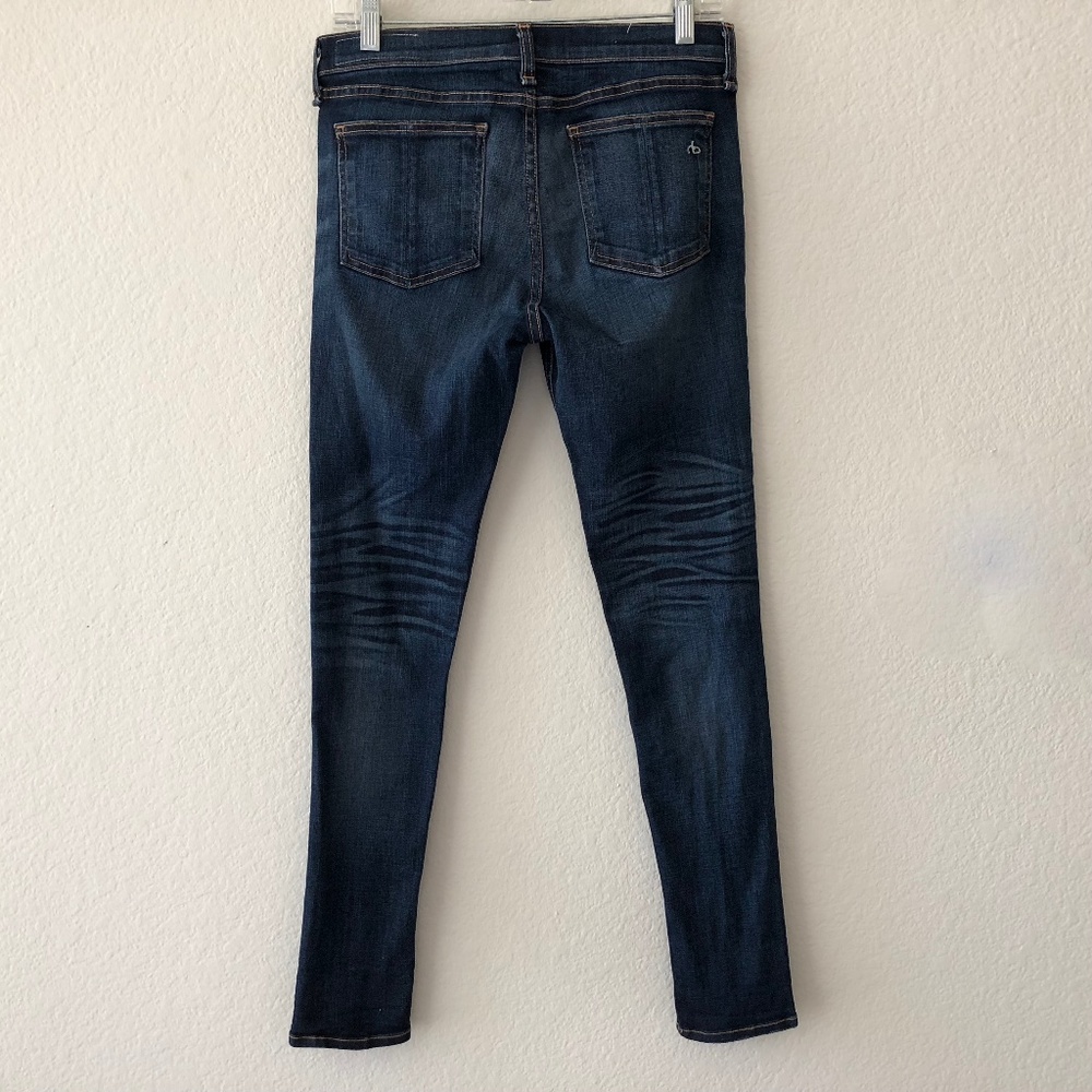Rag and bone distressed skinny jeans dark wash 29 - Picture 4 of 8